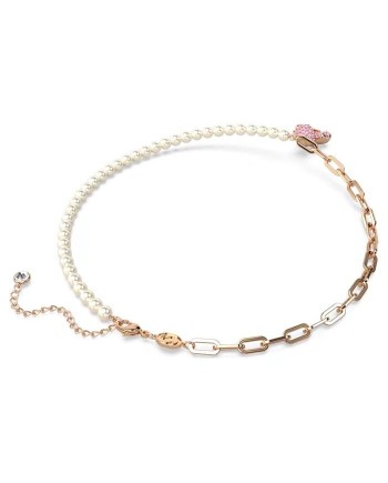 Collier Swarovski Teddy 5669166 ours, rose, couche en alliage or rose