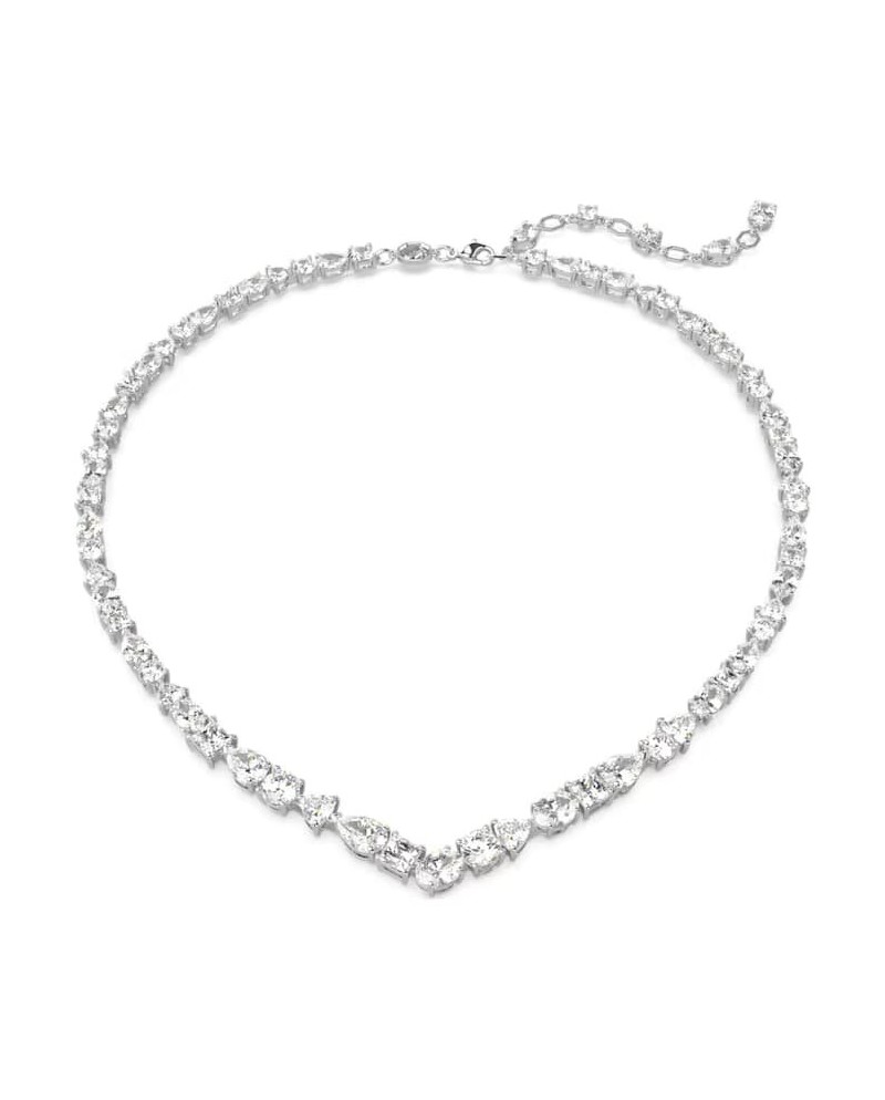 Collier Swarovski Memsera 5665242 Différentes coupes, blanc, plaqué rhodium