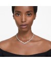 Collier Swarovski Memsera 5665242 Différentes coupes, blanc, plaqué rhodium