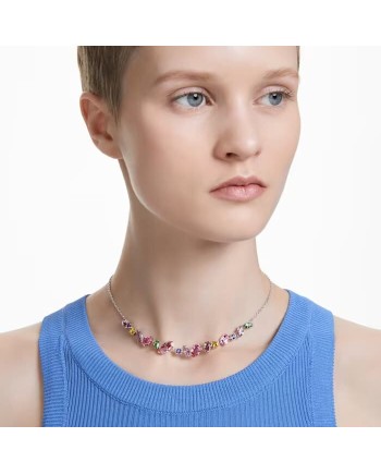 Collier Swarovski Gema 5658398 Diverses coupes, multicolore, plaqué rhodium