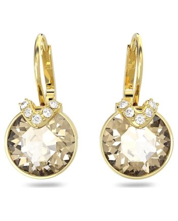 Boucles d'oreilles pendantes Swarovski Bella V 5662093, coupe ronde, couleur or, alliage d'or