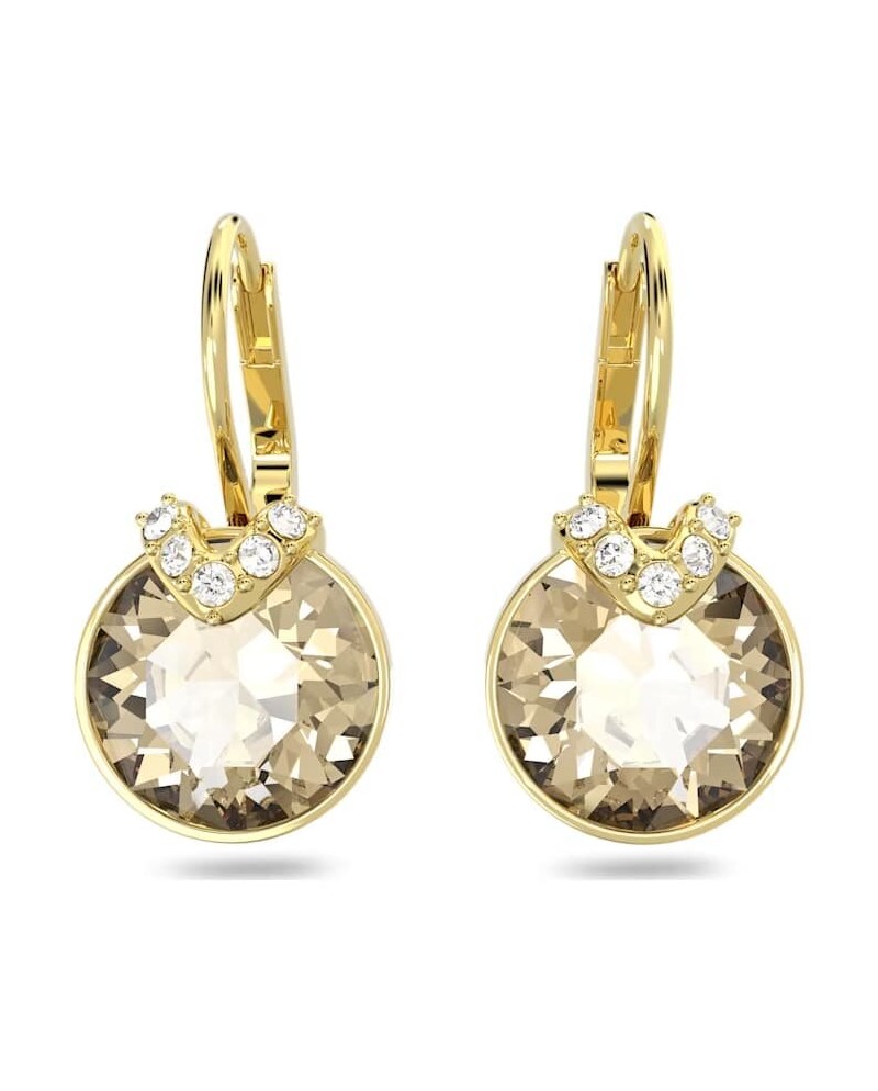 Boucles d'oreilles pendantes Swarovski Bella V 5662093, coupe ronde, couleur or, alliage d'or