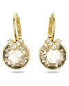 Boucles d'oreilles pendantes Swarovski Bella V 5662093, coupe ronde, couleur or, alliage d'or