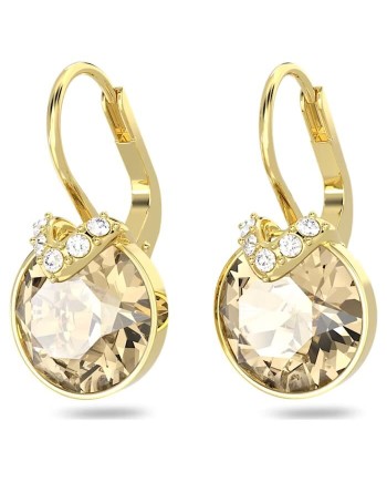 Boucles d'oreilles pendantes Swarovski Bella V 5662093, coupe ronde, couleur or, alliage d'or