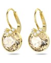 Boucles d'oreilles pendantes Swarovski Bella V 5662093, coupe ronde, couleur or, alliage d'or