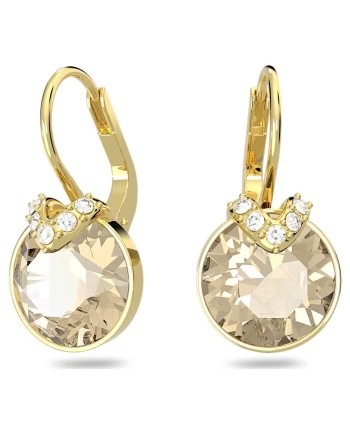 Boucles d'oreilles pendantes Swarovski Bella V 5662093, coupe ronde, couleur or, alliage d'or