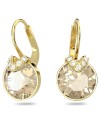 Boucles d'oreilles pendantes Swarovski Bella V 5662093, coupe ronde, couleur or, alliage d'or