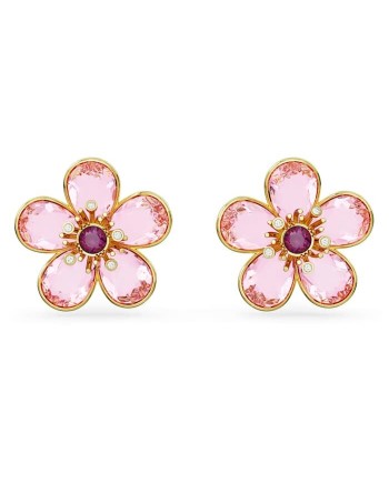 Boucles d'oreilles à tige Swarovski Florere 5656635, fleur, rose, alliage doré superposé