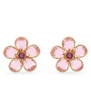 Boucles d'oreilles à tige Swarovski Florere 5656635, fleur, rose, alliage doré superposé