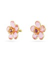 Boucles d'oreilles à tige Swarovski Florere 5656635, fleur, rose, alliage doré superposé