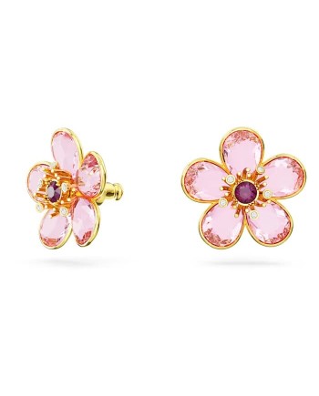 Boucles d'oreilles à tige Swarovski Florere 5656635, fleur, rose, alliage doré superposé