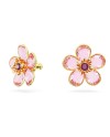 Boucles d'oreilles à tige Swarovski Florere 5656635, fleur, rose, alliage doré superposé