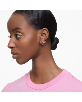 Boucles d'oreilles à tige Swarovski Florere 5656635, fleur, rose, alliage doré superposé