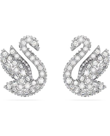 Swarovski Iconic Swan Boucles d'oreilles à tige 5647873 Cygne, blanc, plaqué rhodium