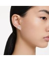Swarovski Iconic Swan Boucles d'oreilles à tige 5647873 Cygne, blanc, plaqué rhodium