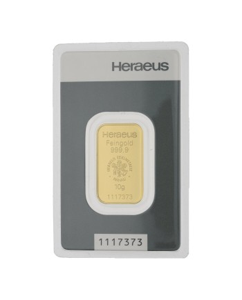 Lingot d'or Argor-Heraeus 10 grammes frappé or fin 999,9 2022-GB-11-10g