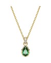 Collier Swarovski 5648751-5660038 Pendentif Stilla, taille larme, vert, or