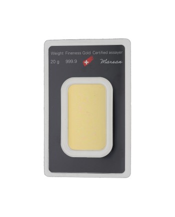 Lingot d'or 20g frappé or fin 999,9 2022-GB-10-20g Argor-Heraeus