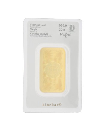 Lingot d'or 20g frappé or fin 999,9 2022-GB-10-20g Argor-Heraeus