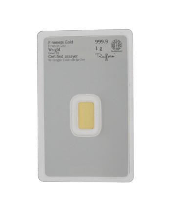 Lingot d'or 1g or fin 999,9 2022-GB-08-1g Argor-Heraeus