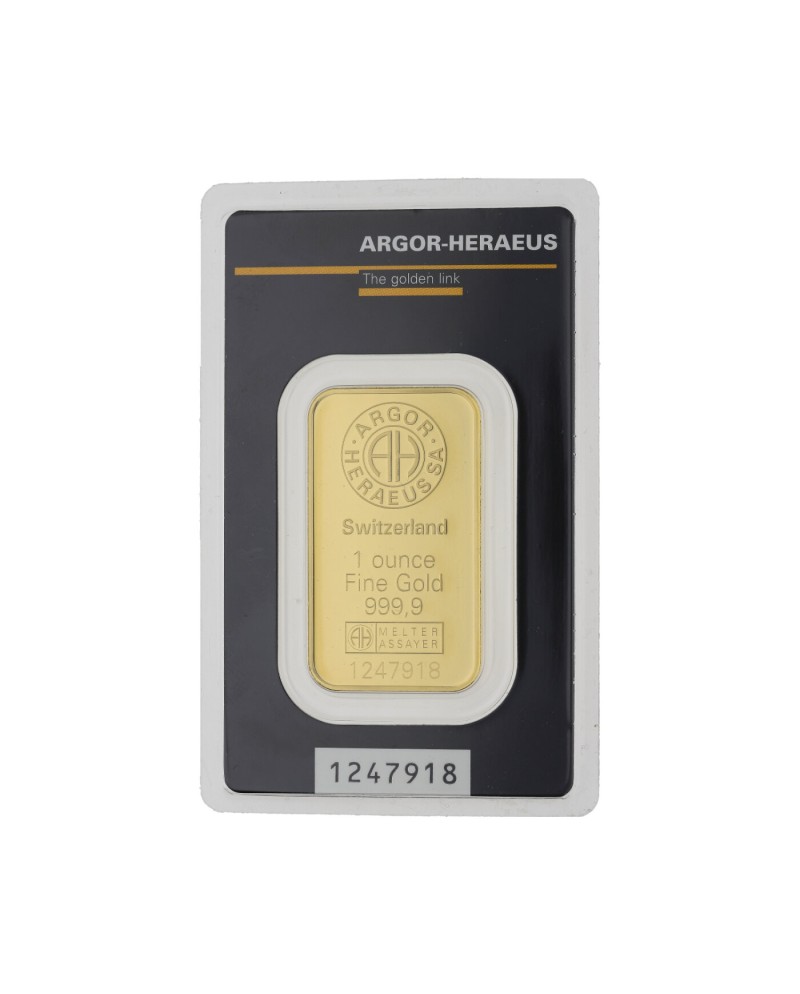 Lingot d'or 1oz d'or fin frappé 2022-GB-03-1oz Argor-Heraeus