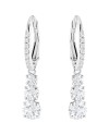 Boucles d'oreilles Swarovski 5416155 Attract Trilogy Round, blanc, plaqué rhodium